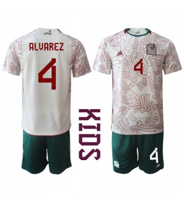 Mexico Edson Alvarez #4 Bortedraktsett Barn VM 2022 Kortermet (+ Korte bukser)